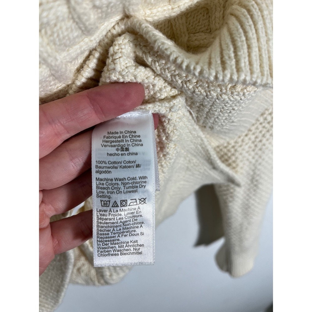 J. CREW Cotton Cable Knit Crewneck Fisherman Sweater BM302 - Picture 10 of 12